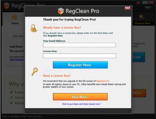 regclean pro screenshot buy now register now buttons registry cleaners